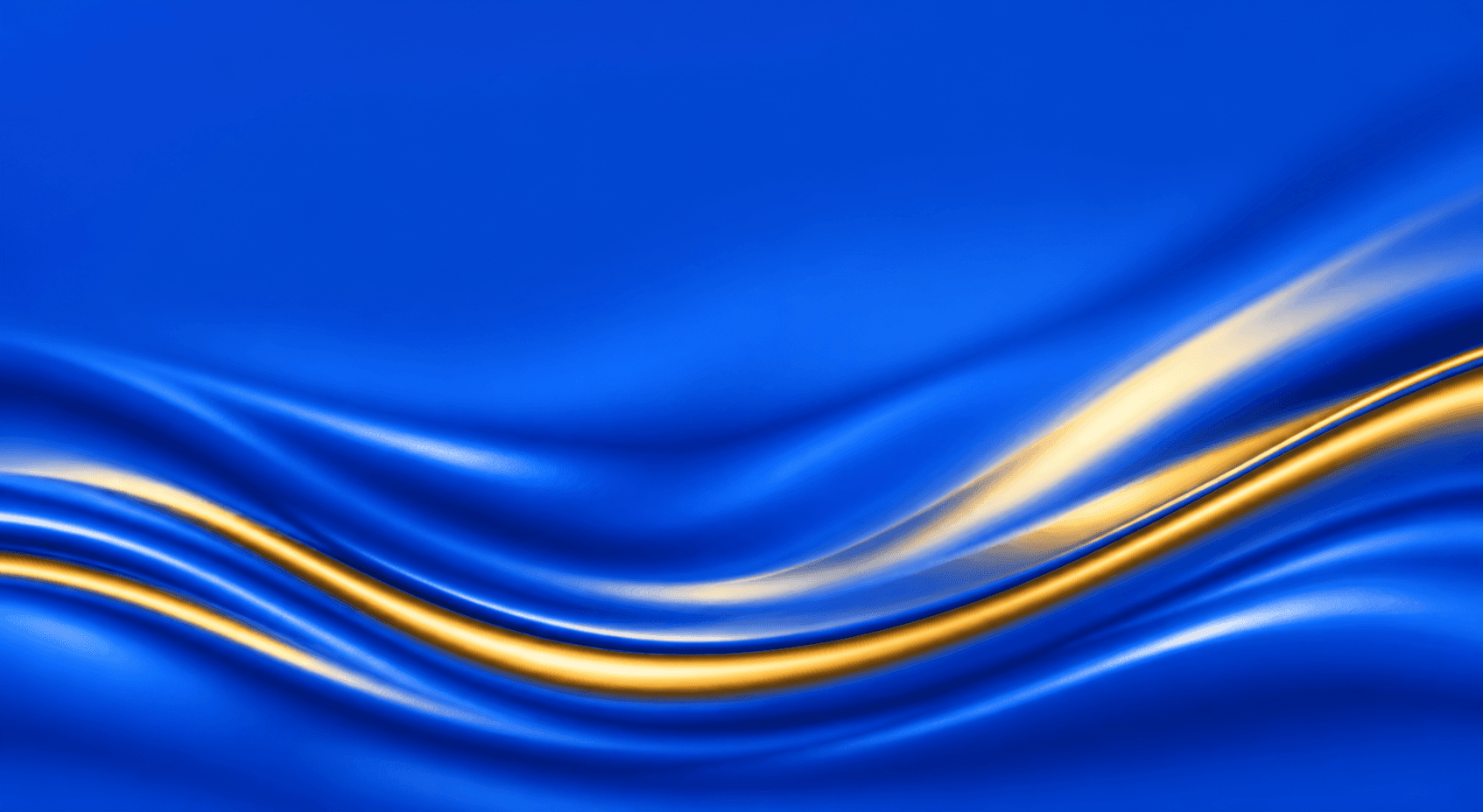 Flowing cobalt and gold Beam ribbon